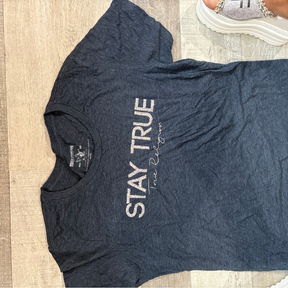 True Religion Blue Short Sleeve Tee Stay True